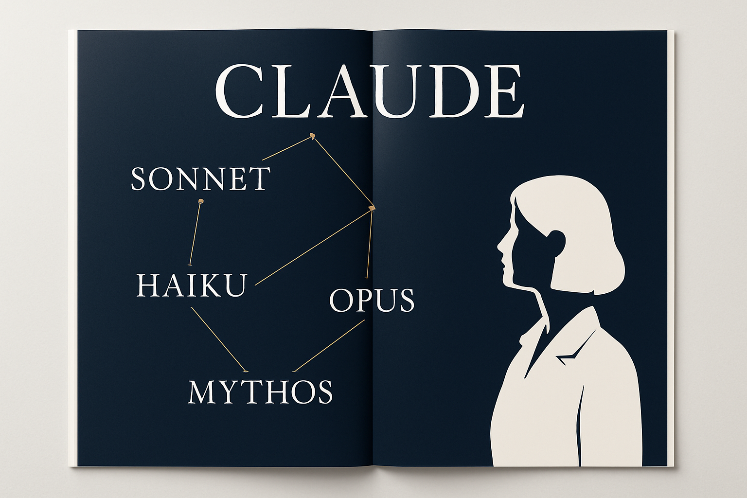 Claudeの製品名を星座のように配置した命名体系の図解